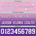 Custom Light Pink White-Purple Authentic Fade Fashion Football Jersey