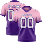 Custom Light Pink White-Purple Authentic Fade Fashion Football Jersey