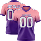 Custom Medium Pink White-Purple Authentic Fade Fashion Football Jersey