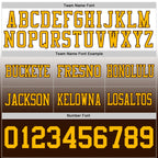 Custom White Gold-Brown Authentic Fade Fashion Football Jersey