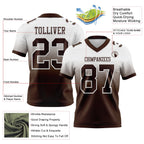 Custom White Brown Authentic Fade Fashion Football Jersey