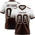 Custom White Brown Authentic Fade Fashion Football Jersey