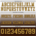 Custom White Old Gold-Brown Authentic Fade Fashion Football Jersey