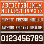 Custom Orange White-Brown Authentic Fade Fashion Football Jersey