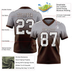 Custom Gray White-Brown Authentic Fade Fashion Football Jersey