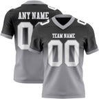 Custom Black White-Gray Authentic Fade Fashion Football Jersey