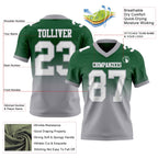 Custom Green White-Gray Authentic Fade Fashion Football Jersey