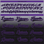 Custom Gray Black-Purple Fade Fashion Hockey Lace Neck Jersey