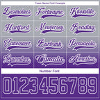 Custom Gray Purple-White Fade Fashion Hockey Lace Neck Jersey