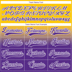 Custom Yellow Purple-White Fade Fashion Hockey Lace Neck Jersey