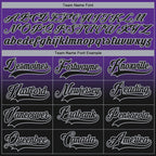 Custom Purple Black-Gray Fade Fashion Hockey Lace Neck Jersey
