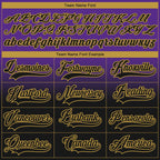 Custom Purple Black-Old Gold Fade Fashion Hockey Lace Neck Jersey