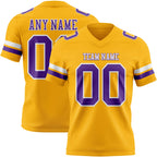 Custom Gold Purple-White Authentic Football Jersey