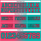 Custom Aqua Neon Pink-Black Authentic Gradient Fashion Football Jersey