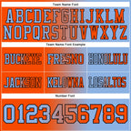 Custom Light Blue Orange-Black Authentic Gradient Fashion Football Jersey