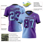 Custom Purple Light Blue-Black Authentic Gradient Fashion Football Jersey