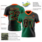 Custom Black Kelly Green-Orange Authentic Gradient Fashion Football Jersey