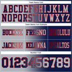Custom Navy Gray-Red Authentic Gradient Fashion Football Jersey