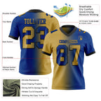 Custom Royal Old Gold-Black Authentic Gradient Fashion Football Jersey