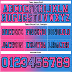 Custom Powder Blue Pink-Black Authentic Gradient Fashion Football Jersey