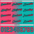 Custom Aqua Neon Pink-Black Gradient Fashion Performance T-Shirt