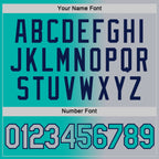 Custom Aqua Gray-Navy Gradient Fashion Performance T-Shirt