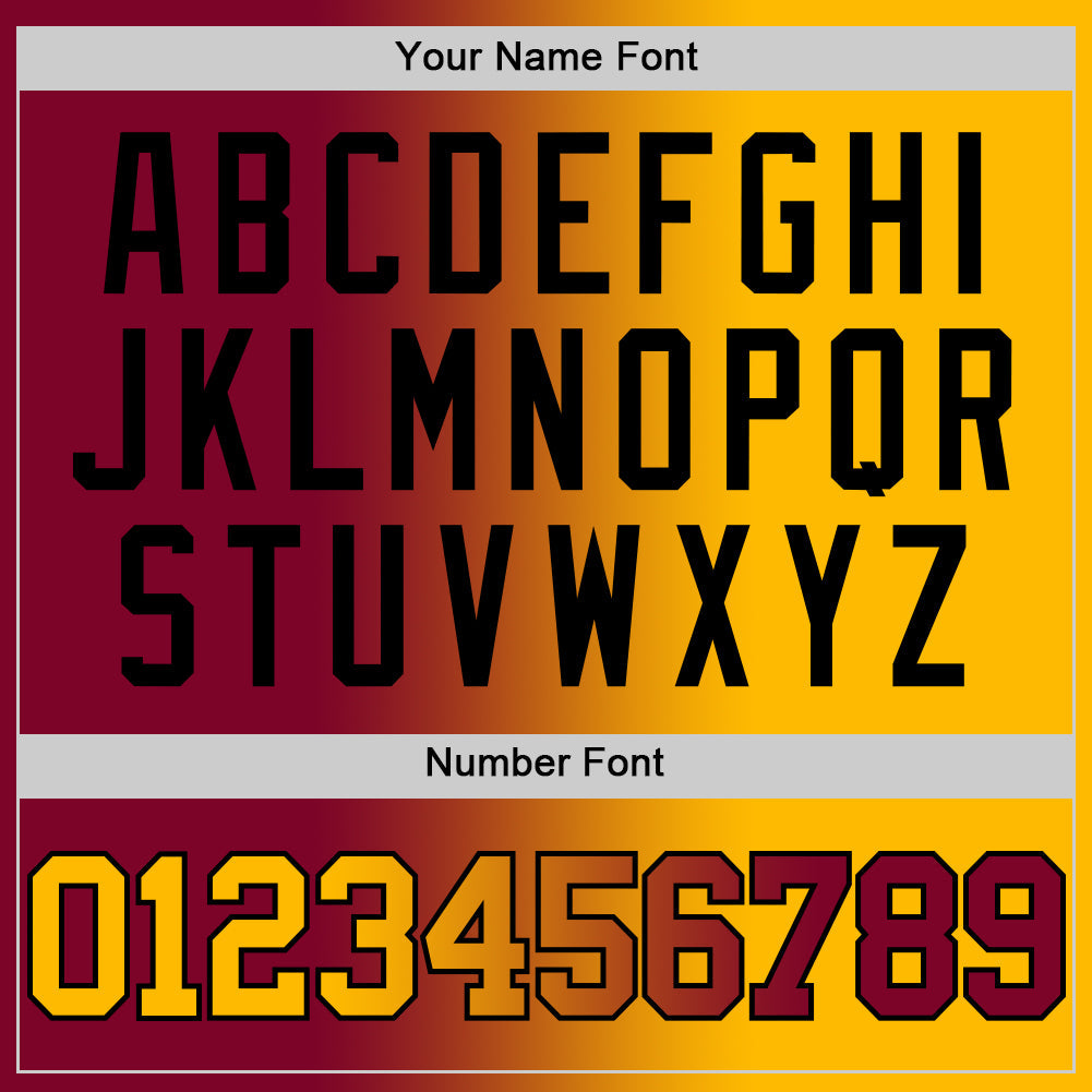 Custom Maroon Gold-Black Authentic Gradient Fashion Basketball Jersey