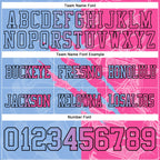 Custom Light Blue Pink-Black Authentic Gradient Fashion Scratch Football Jersey