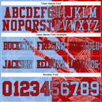 Custom Light Blue Red-Black Authentic Gradient Fashion Scratch Football Jersey