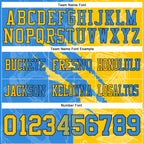 Custom Powder Blue Yellow-Black Authentic Gradient Fashion Scratch Football Jersey