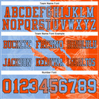 Custom Light Blue Orange-Black Authentic Gradient Fashion Scratch Football Jersey