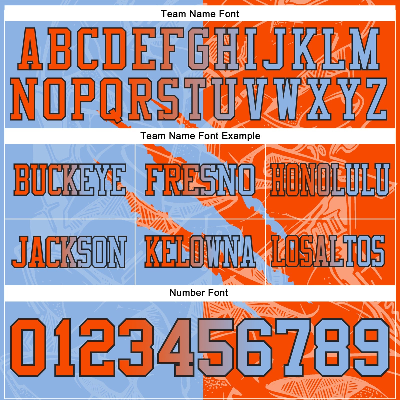 Custom Light Blue Orange-Black Authentic Gradient Fashion Scratch Football Jersey