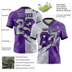 Custom Purple Gray-Black Authentic Gradient Fashion Scratch Football Jersey