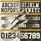 Custom Black White-Old Gold Authentic Gradient Fashion Scratch Football Jersey