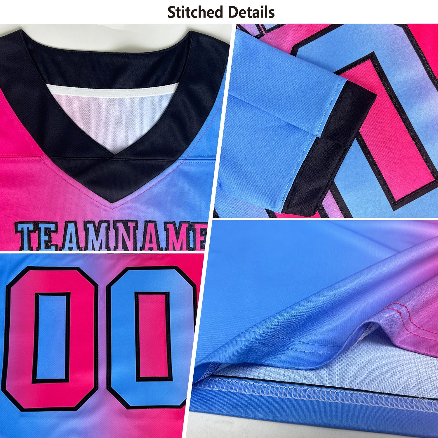 Custom Royal White-Old Gold Authentic Gradient Fashion Scratch Football Jersey