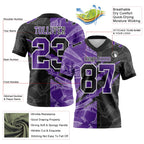 Custom Black Purple-White Authentic Gradient Fashion Scratch Football Jersey