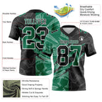 Custom Black Kelly Green-White Authentic Gradient Fashion Scratch Football Jersey