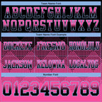 Custom Black Pink-Light Blue Authentic Gradient Square Shape Flag Football Jersey