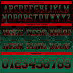 Custom Black Kelly Green-Red Authentic Gradient Square Shape Flag Football Jersey