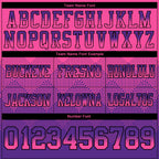 Custom Pink Purple-Black Authentic Gradient Square Shape Flag Football Jersey
