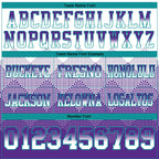 Custom White Purple-Teal Authentic Gradient Square Shape Flag Football Jersey