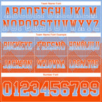 Custom Light Blue Orange-White Authentic Gradient Square Shape Flag Football Jersey