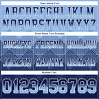 Custom Light Blue Navy-White Authentic Gradient Square Shape Flag Football Jersey