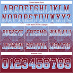 Custom Light Blue Crimson-White Authentic Gradient Square Shape Flag Football Jersey