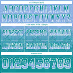 Custom Light Blue Teal-White Authentic Gradient Square Shape Flag Football Jersey