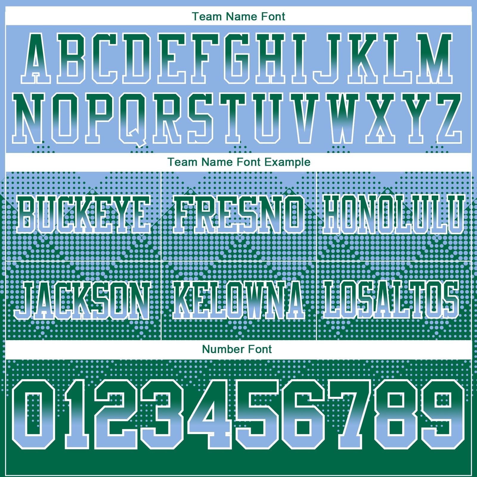 Custom Light Blue Kelly Green-White Authentic Gradient Square Shape Flag Football Jersey