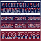 Custom Navy Crimson-White Authentic Gradient Square Shape Flag Football Jersey