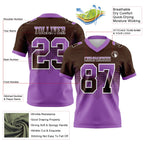 Custom Brown Medium Purple-White Authentic Gradient Square Shape Flag Football Jersey