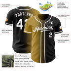Custom Black White-Old Gold Authentic Gradient Fashion Baseball Jersey