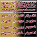 Custom Black Crimson Old Gold-White Authentic Gradient Fashion Baseball Jersey